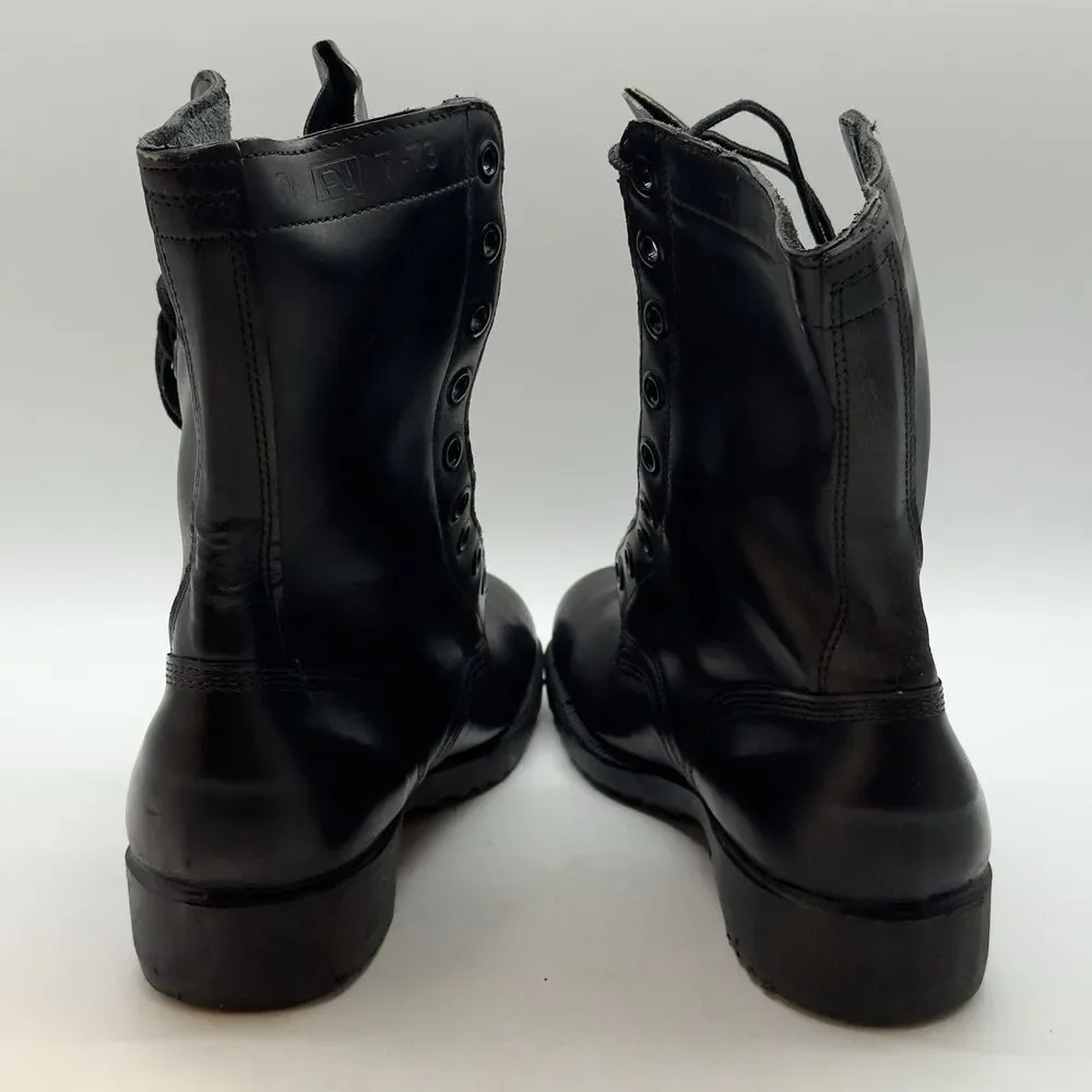 NOS Vintage PJ 1973 Ro Search Military Combat Boots Men 7W Black Leather Lace Up